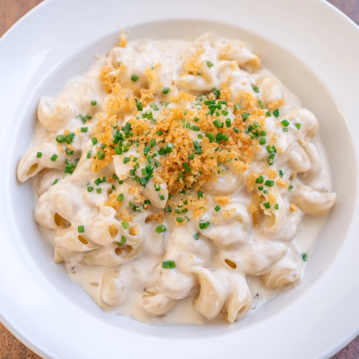 Golden Comfort Food Mac and Cheese: A creamy, bubbling pot of stovetop macaroni with melted cheese.