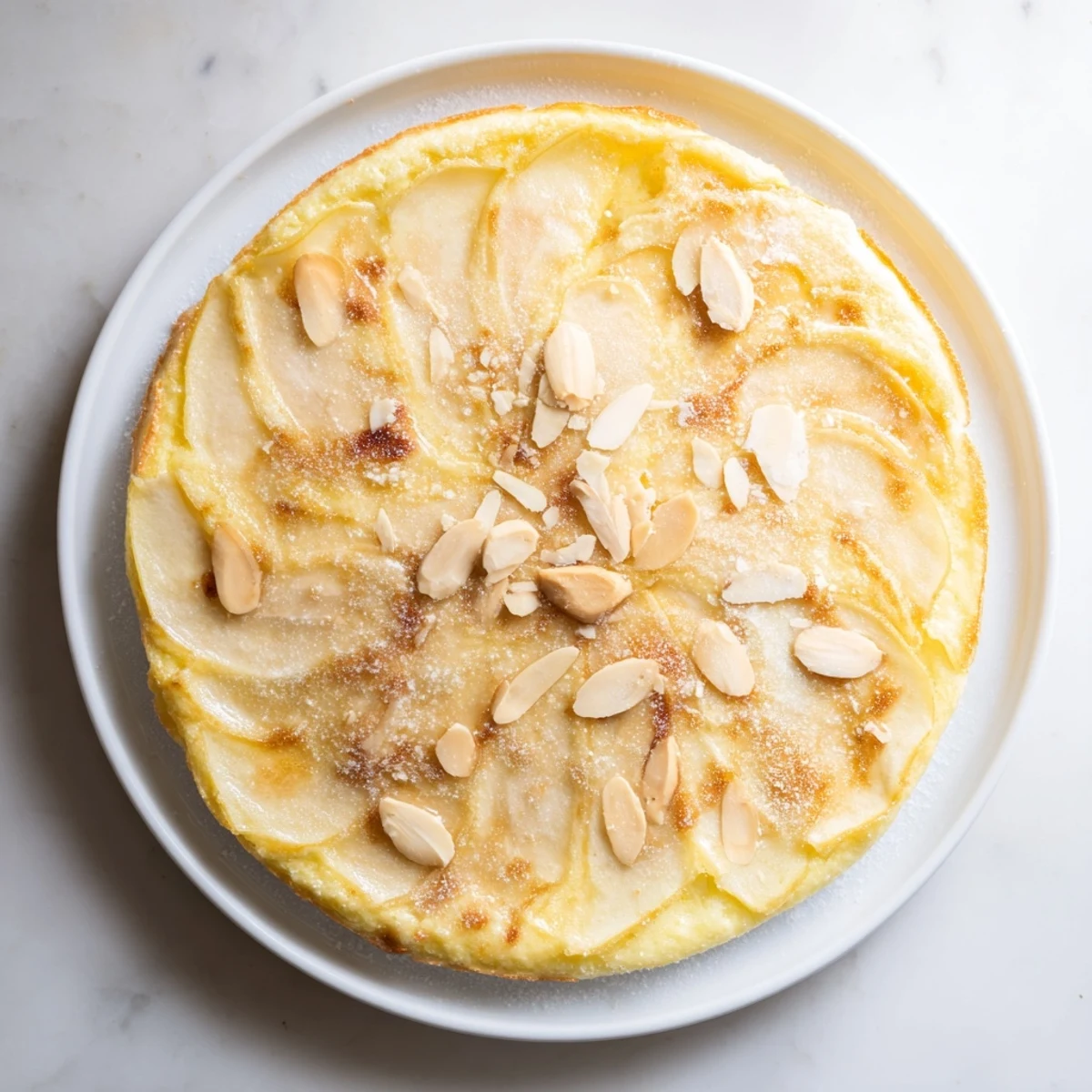 Golden, crustless Rustic Apple Pie with cinnamon-spiced apples, perfect dessert for autumn.