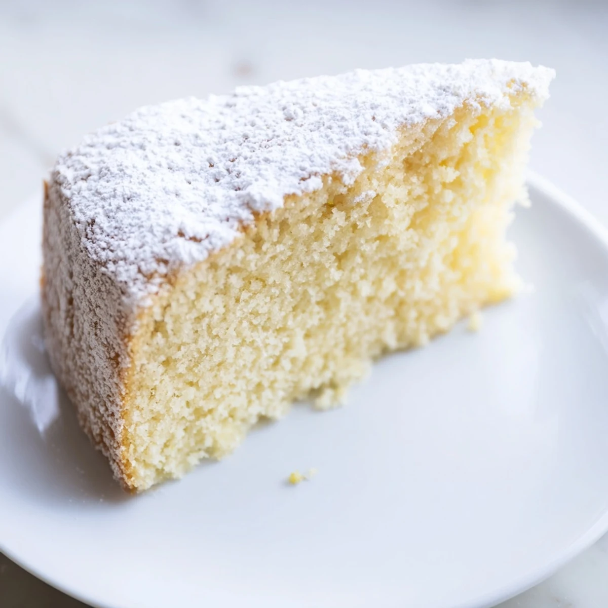 Fluffy, golden-brown slices of Simple 3-Ingredient Vanilla Sponge Cake, perfect for dessert.