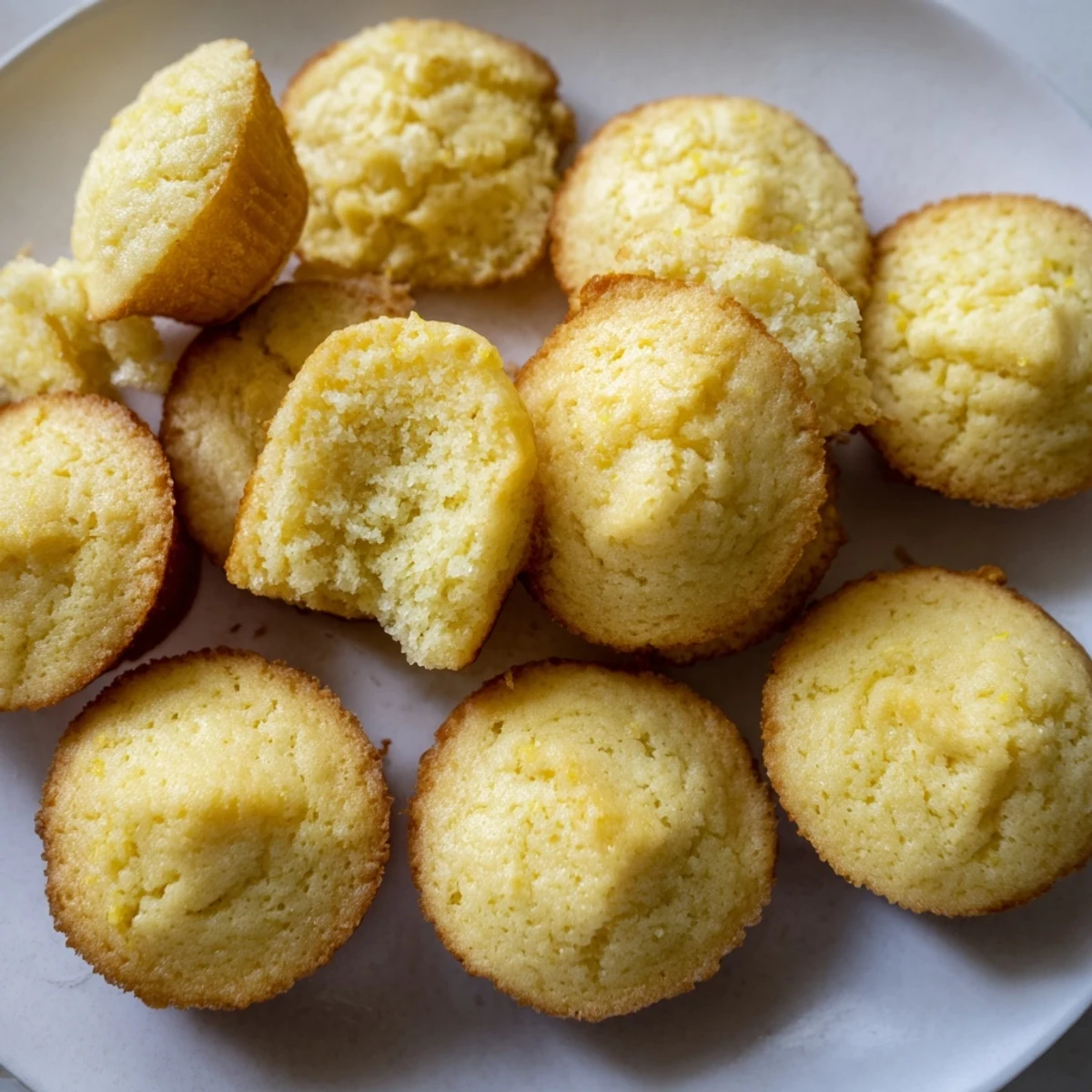 Warm sheet pan English muffins lightly dusted with cornmeal, ready to be split and topped.