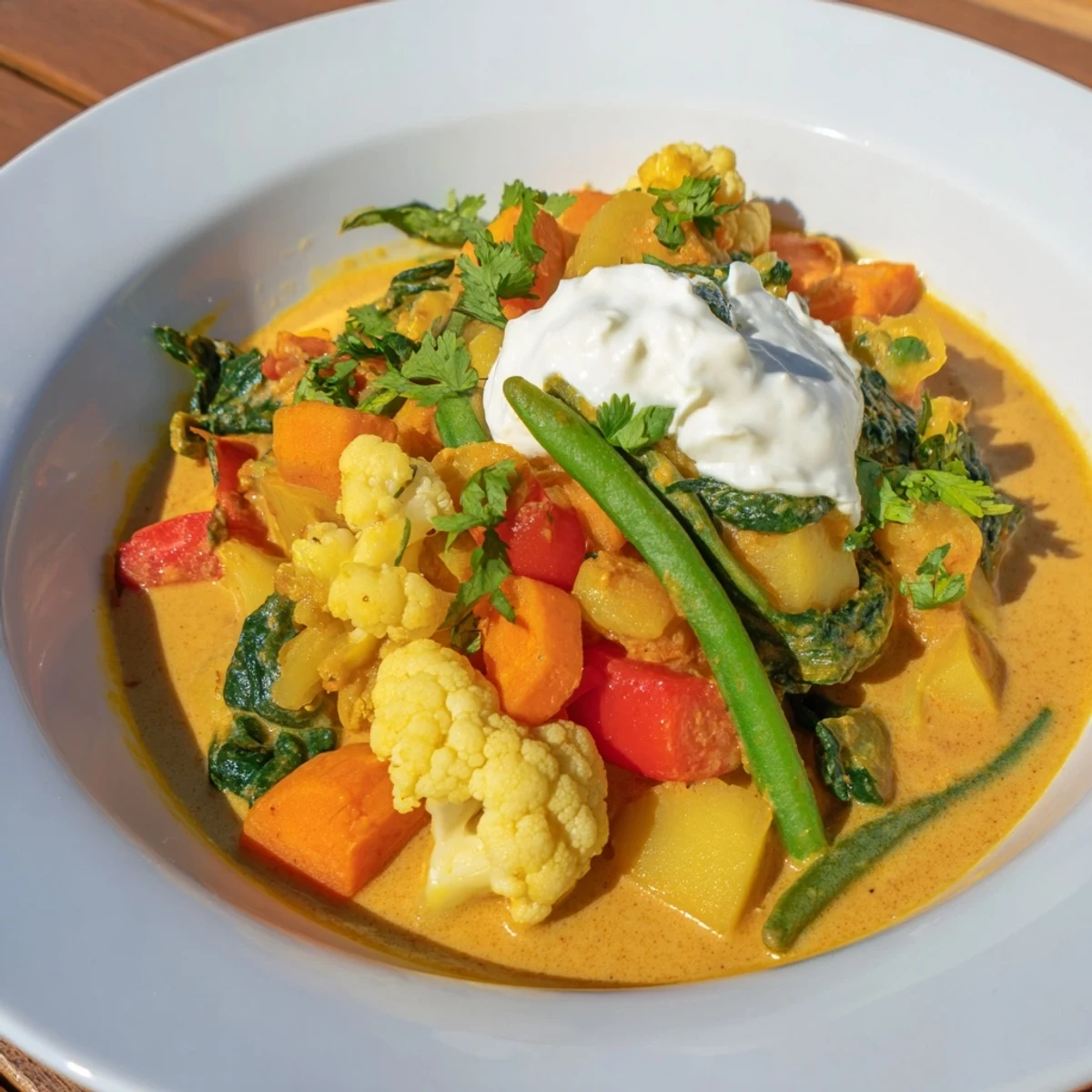 Steaming bowls of Waste-Free Vegetarian Curry served with fresh cilantro and fluffy rice.