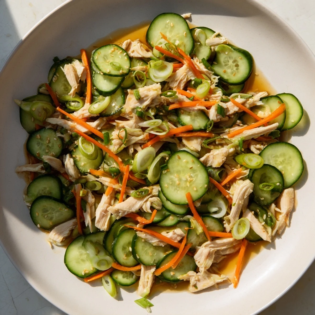 A well-shaken deli container shaker chicken salad, perfect for a quick and fresh lunch.