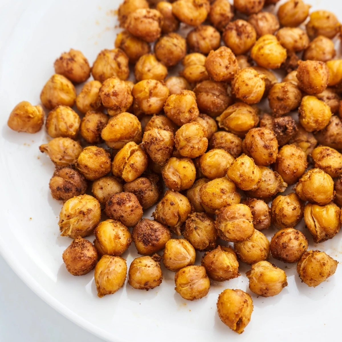 Golden, crispy chickpea snack, perfectly seasoned and ready for a satisfying, healthy crunch.