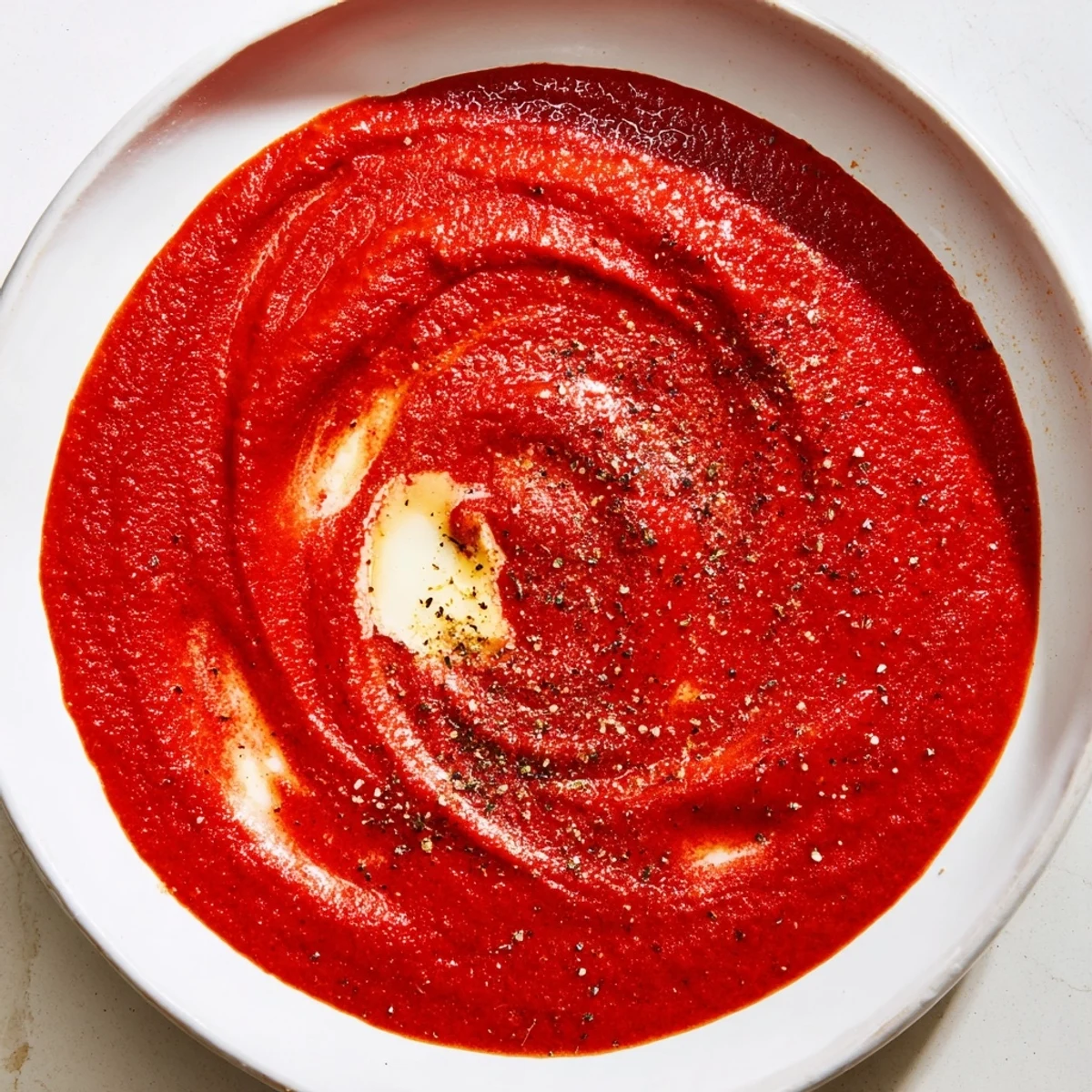 A close-up view of the Instant Creamy Marinara Hack, highlighting its smooth texture and rich tomato flavor.