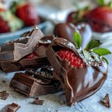 Decadent Valentine's Day Breakable Chocolate Heart filled with fresh strawberries, perfect for romantic gifting and surprise reveals.