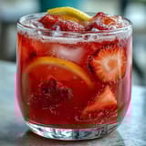 Bright and bubbly strawberry lemonade mocktail with fresh strawberries, lemon slices, and sparkling water—perfect for summer sipping.