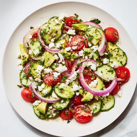 Cucumber Tomato Avocado Feta