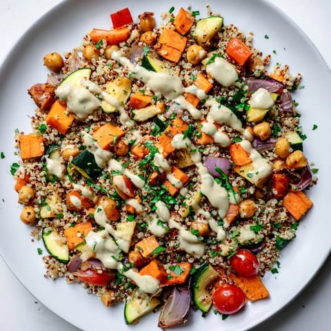 Tender quinoa is the base of this hearty Quinoa Power Salad, overflowing with fresh ingredients.