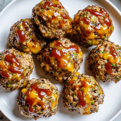 Warm serving of miniature meatloaf bites, baked until golden and ready to be enjoyed.