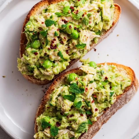 Smashed Pea & Chicken Toast