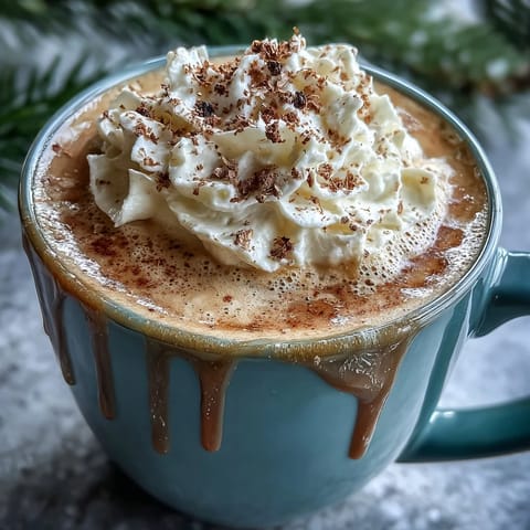 Cozy holiday drink featuring aromatic chai spices, creamy milk, and a dollop of honey-sweetened whipped cream.  