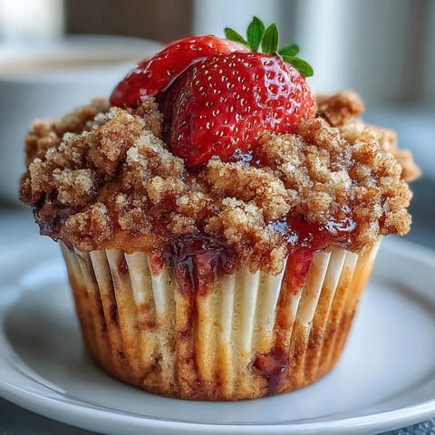 Strawberry Sourdough Muffins