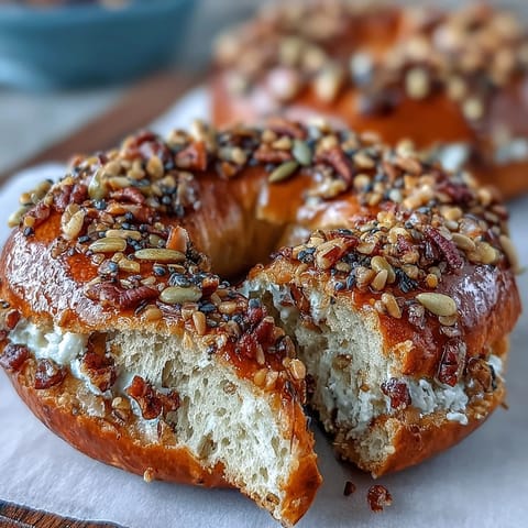 Soft homemade bagels topped with savory everything seasoning, made with protein-rich Greek yogurt for a healthy snack.