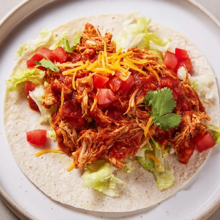 Steam rising from flavorful Slow Cooker Shredded Chicken Tacos, perfect for a family dinner.