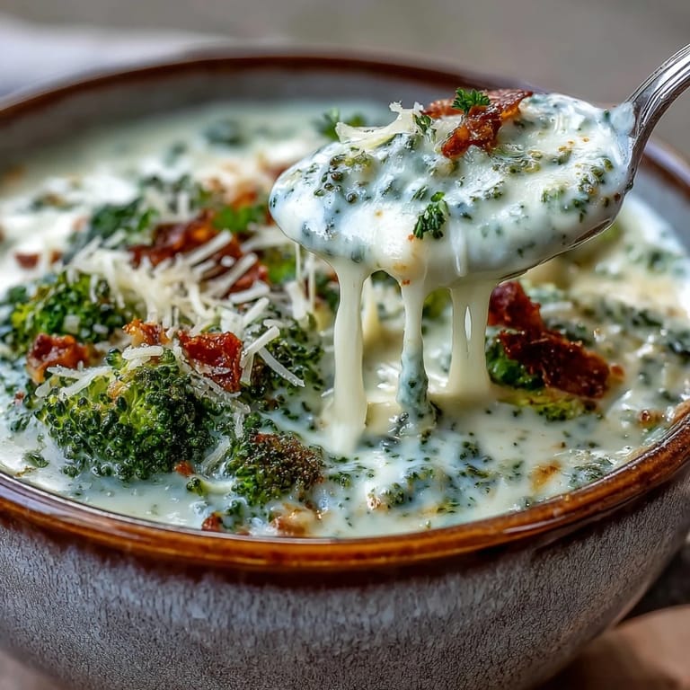 Oven-roasted broccoli blends into Roasted Broccoli Cheddar Soup with melted cheddar, fresh herbs, and steam rising from the bowl.