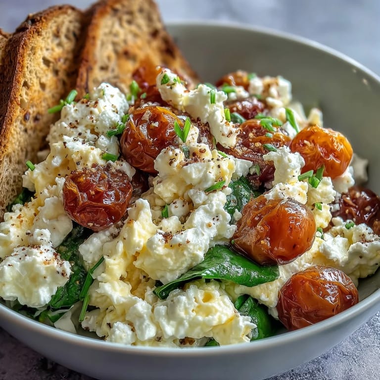 Ready in 20 minutes, this vegetarian Spinach and Feta Breakfast Bowl features golden toast, wilted greens, and a bright garnish of parsley.