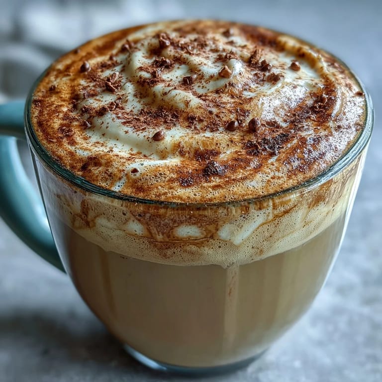 Close-up of a ceramic mug filled with cozy Hot Hojicha Latte, paired with a book on a chilly day.
