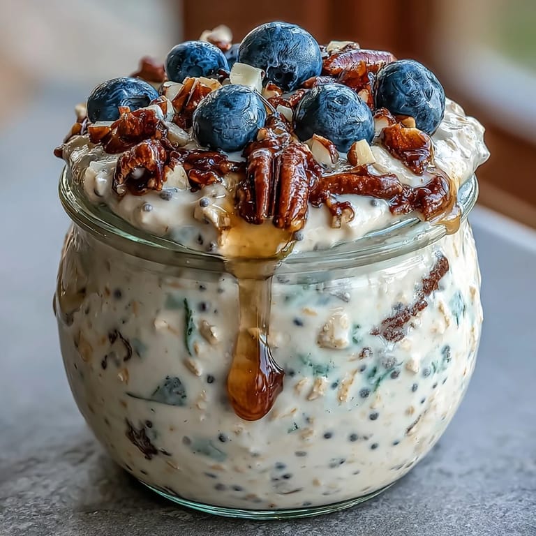 Grab-and-go breakfast jars with overnight oats, almond slices, and sweet blueberries—perfect for busy weekdays.