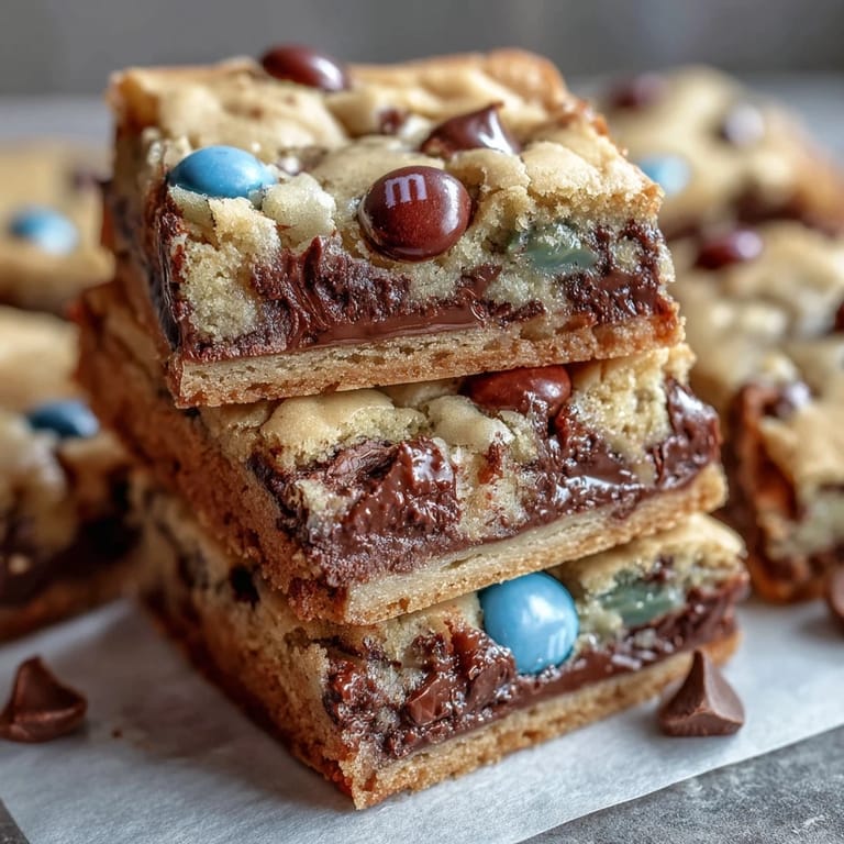 Golden-baked cookie bars loaded with pastel candies and Cadbury egg pieces, perfect for spring celebrations or Easter gatherings.
