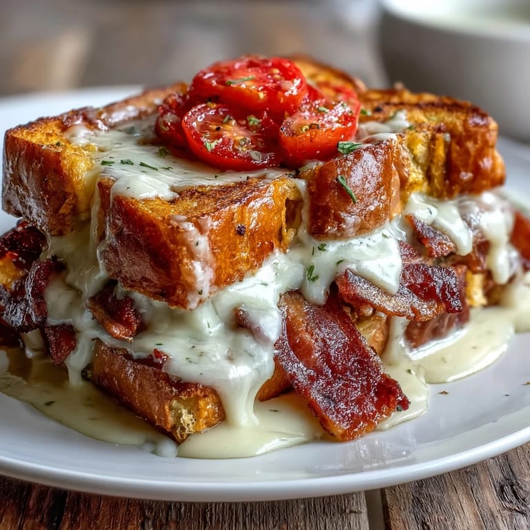 2. Golden brioche sliders layered with roast turkey, crispy bacon, and rich Mornay sauce, garnished with fresh parsley for a festive appetizer.  