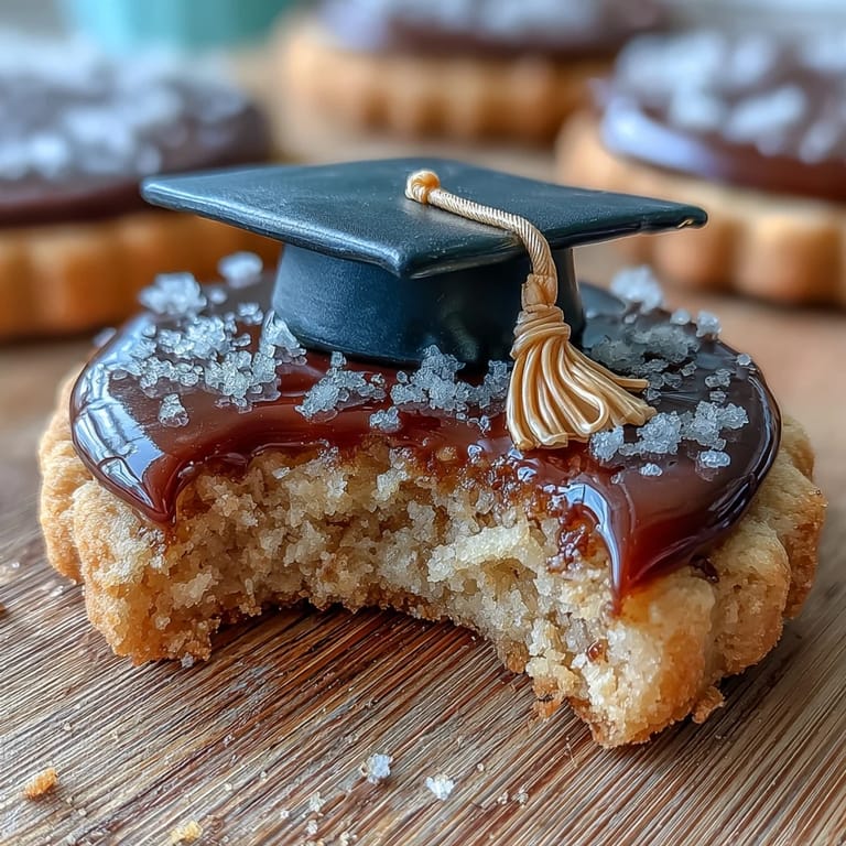 Buttery sugar cookies in diploma and graduation cap shapes, beautifully piped with black and gold royal icing accents.