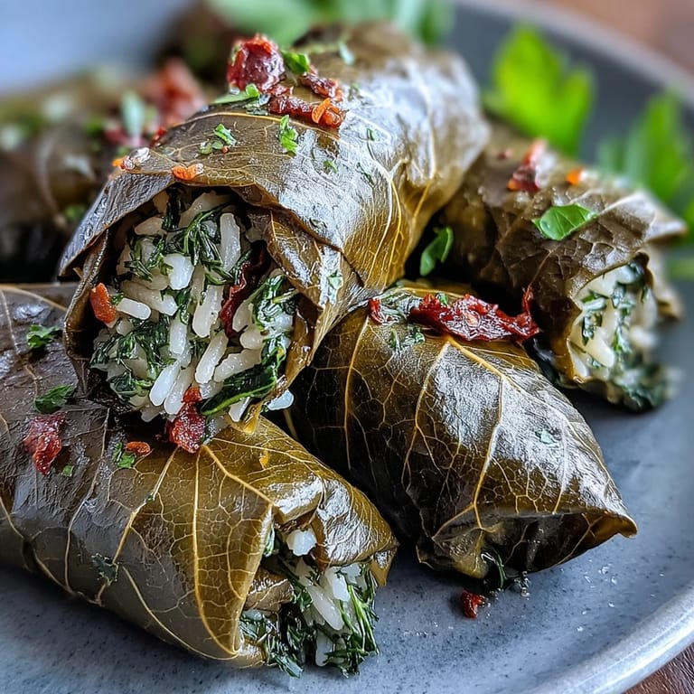 Savory Kurdish Dolma, bursting with fresh herbs and rice, perfectly appetizer-sized.
