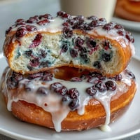 Wholesome blueberry protein bagels with lemon glaze, chewy and golden, perfect for a high-protein breakfast.