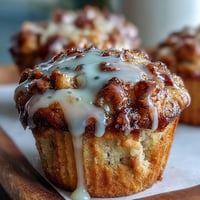 Golden lemon poppy seed muffins topped with a glossy citrus glaze, perfect for a bright spring brunch table.